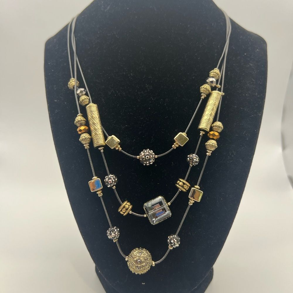 Chicos Gold and Silver Multi-Layer Necklace